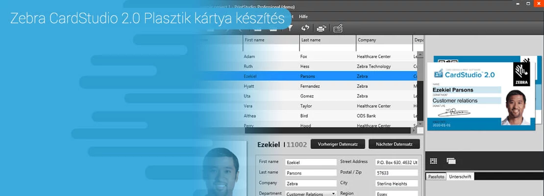 Zebra CardStudio 2.0 Plasztik kártya készítés