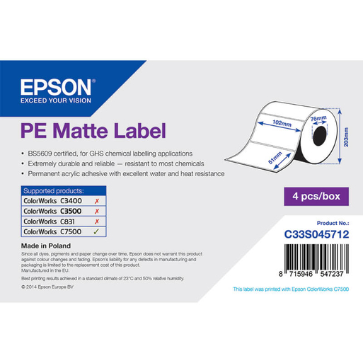 Epson etikett címke C33S045712